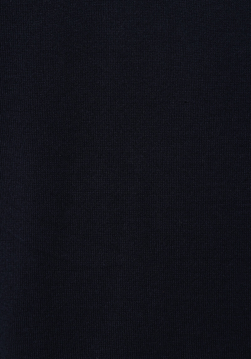 Regular Fit Polo Yaka Jakarlı Erkek Lacivert Kazak