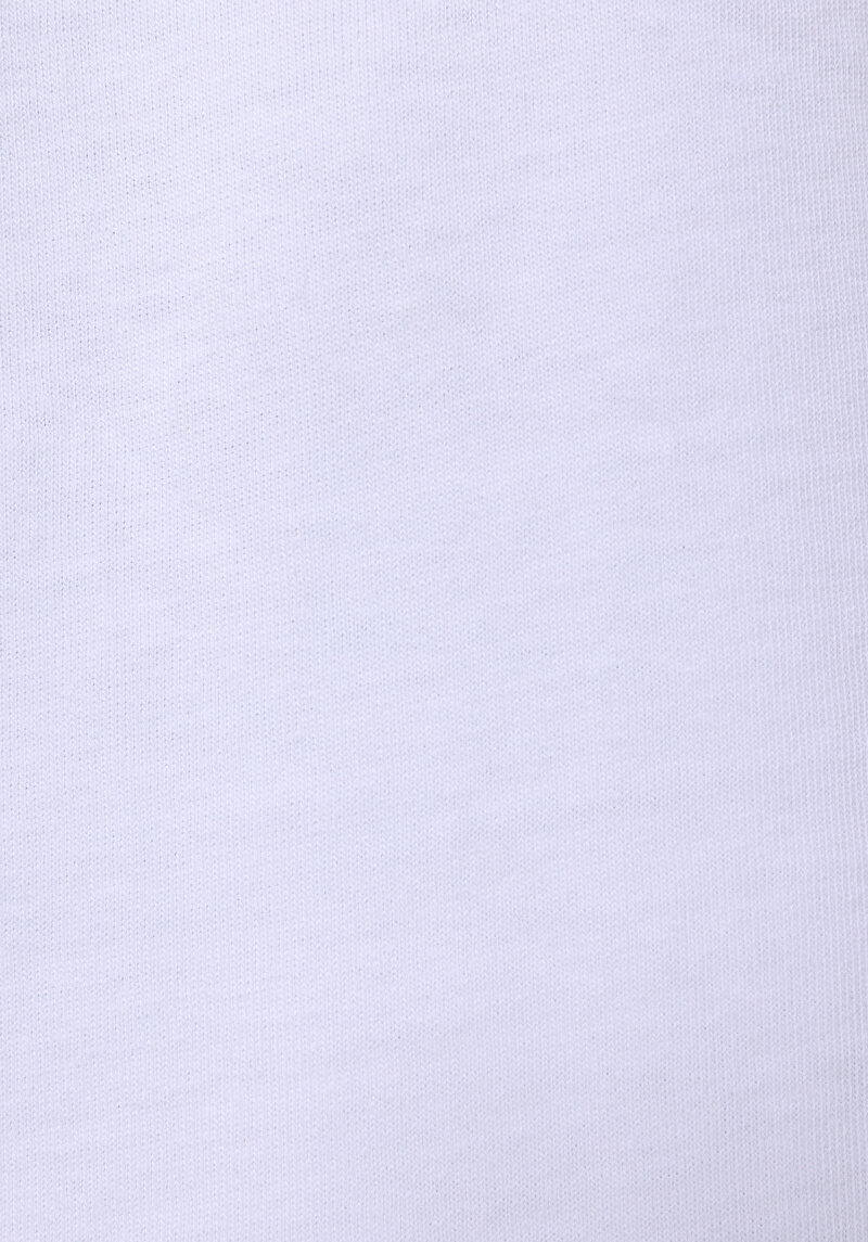 Comfort Fit Yuvarlak Yaka Düz Erkek Beyaz Uzun Kol Tişört