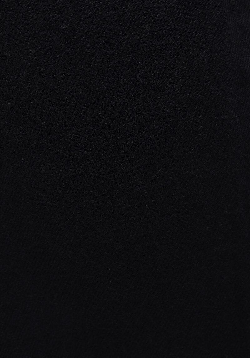 Regular Fit Yüksel Bel Geniş Paça Cepli Kadın Black Black Denim Jean Pantolon