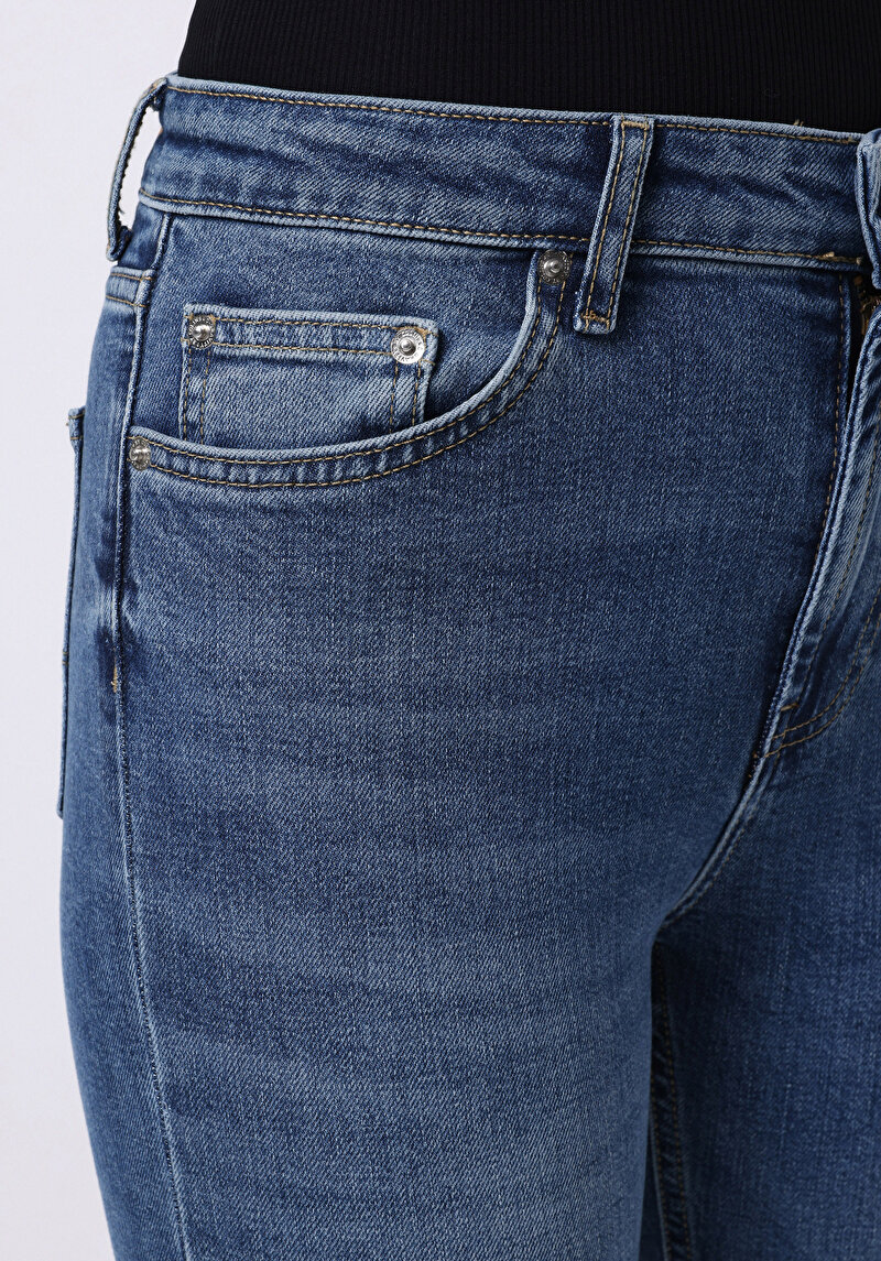 Regular Fit   Kadın İndigo Jean Pantolon
