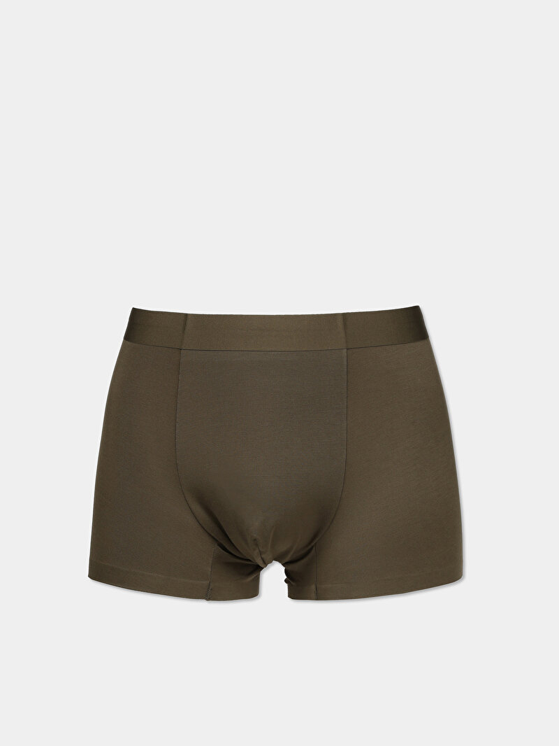 Modern Fit Düz Erkek Yeşil Boxer