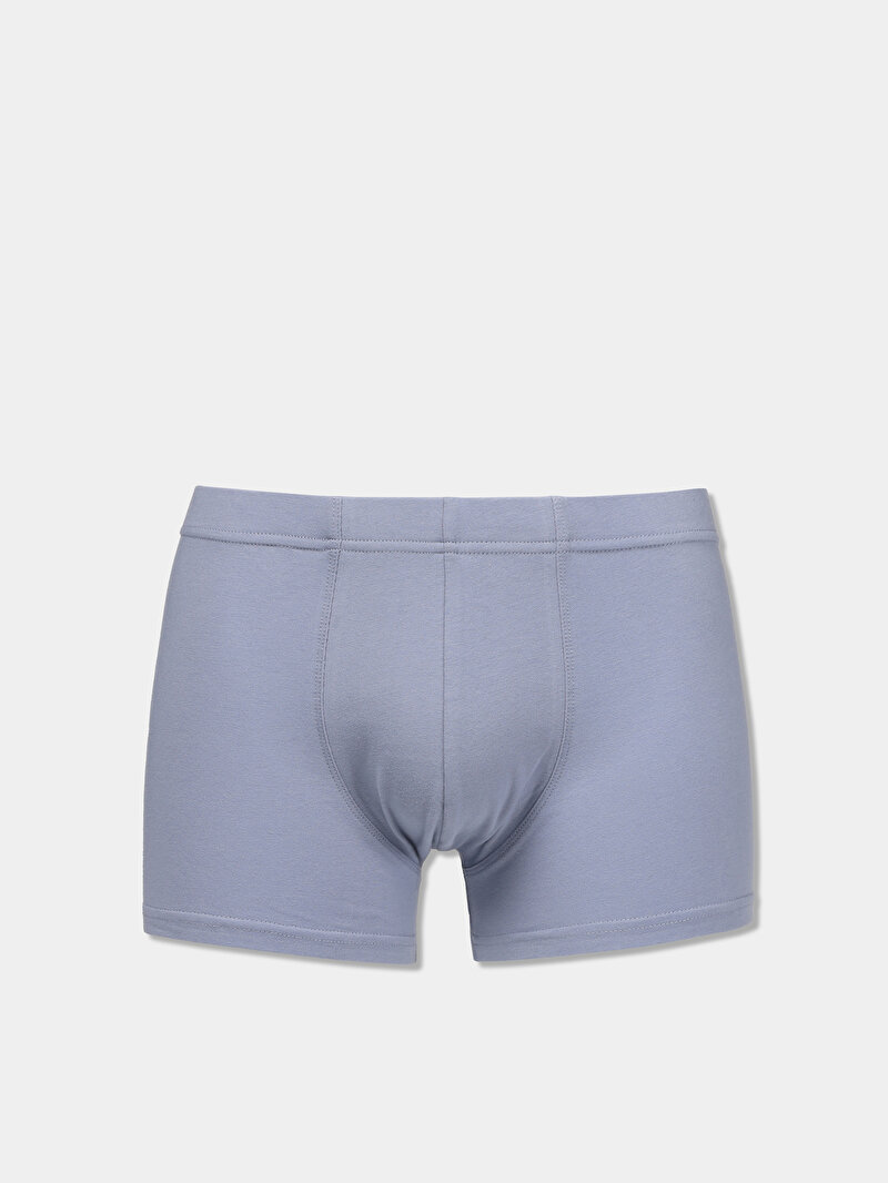 Modern Fit Düz Erkek Mavi Boxer