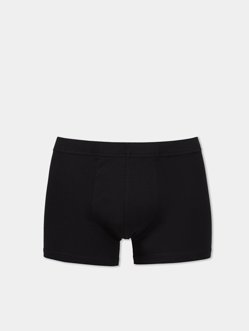 Modern Fit Düz Erkek Siyah Boxer