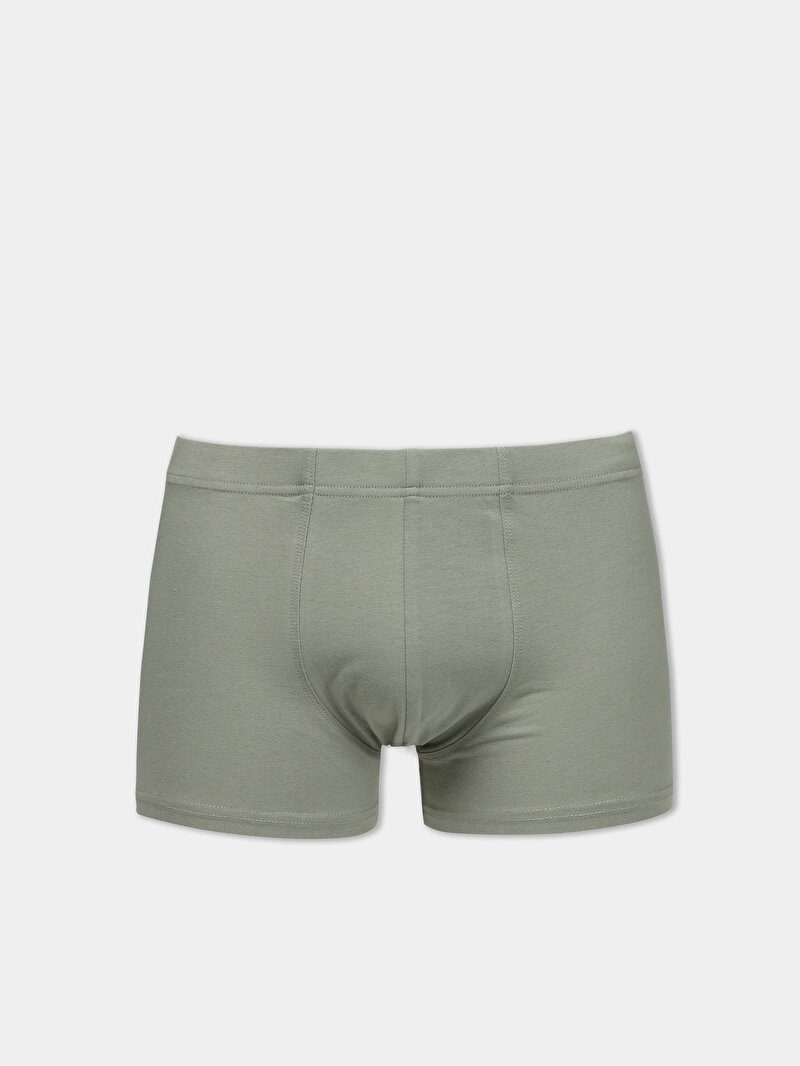 Modern Fit Düz Erkek Yeşil Boxer