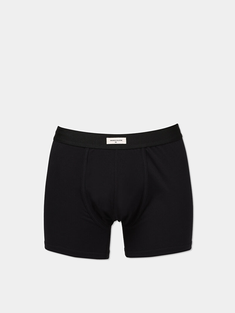 Modern Fit Düz Erkek Siyah Boxer