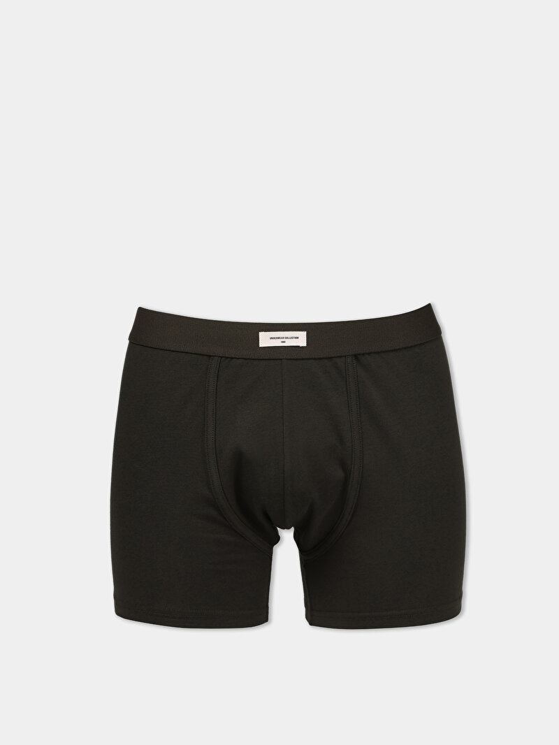 Modern Fit Düz Erkek Yeşil Boxer