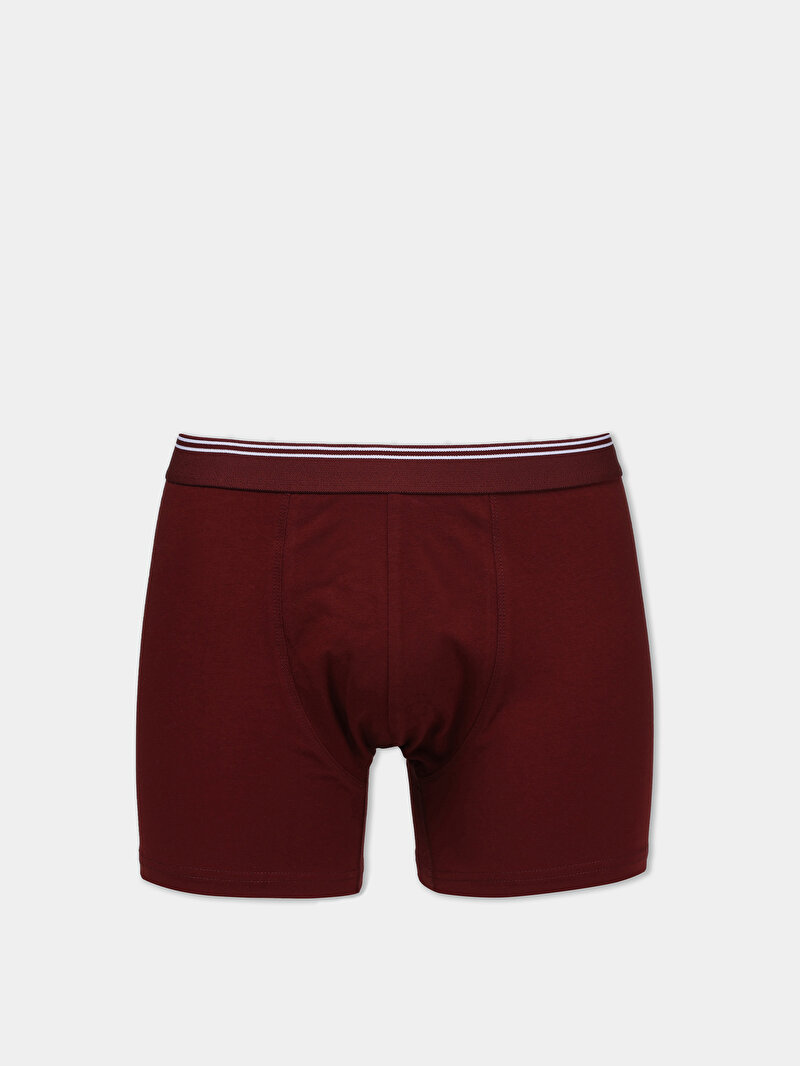 Modern Fit Düz Erkek Bordo Boxer