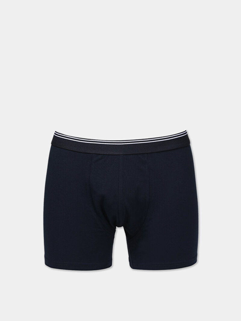 Modern Fit Düz Erkek Lacivert Boxer