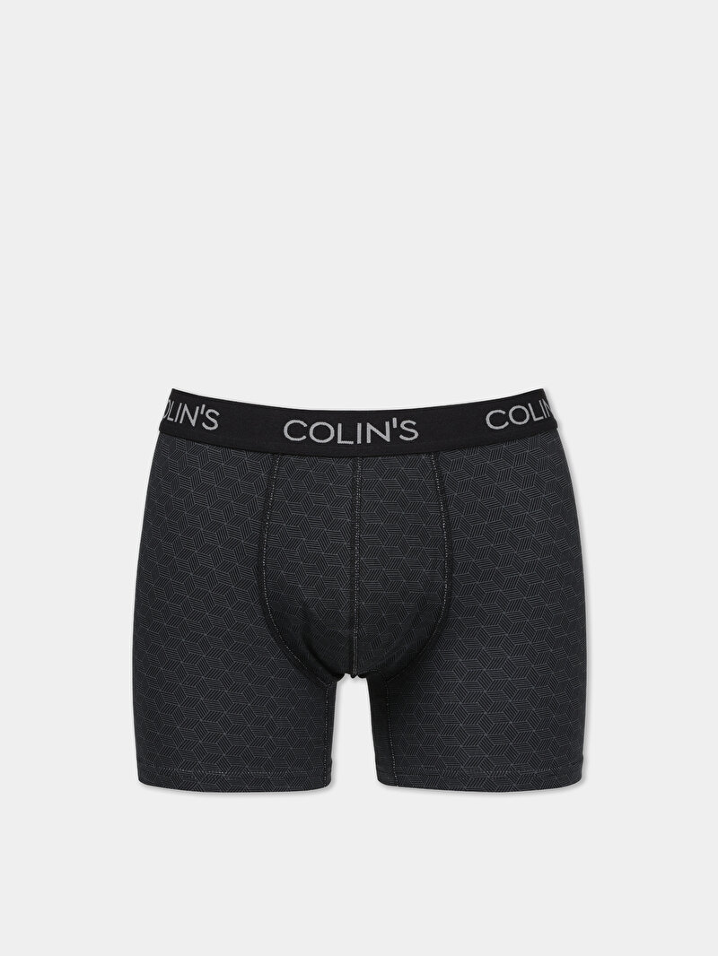 Modern Fit Baskılı Erkek Gri Boxer