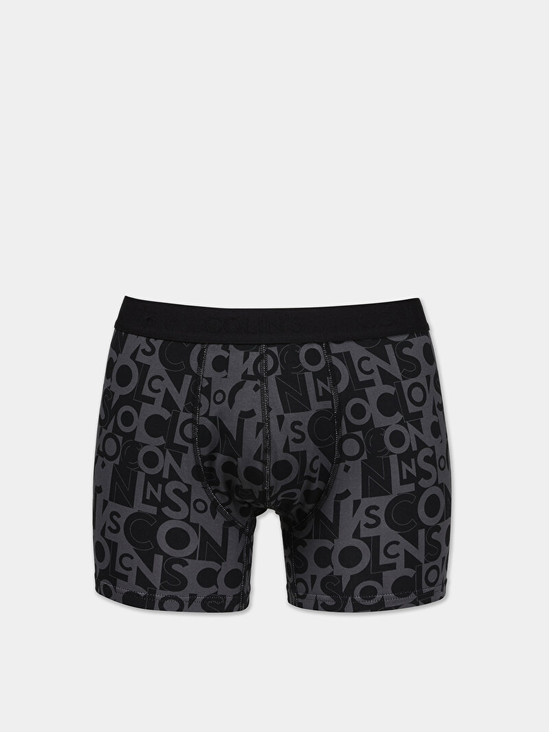 Modern Fit Baskılı Erkek Antrasit Boxer