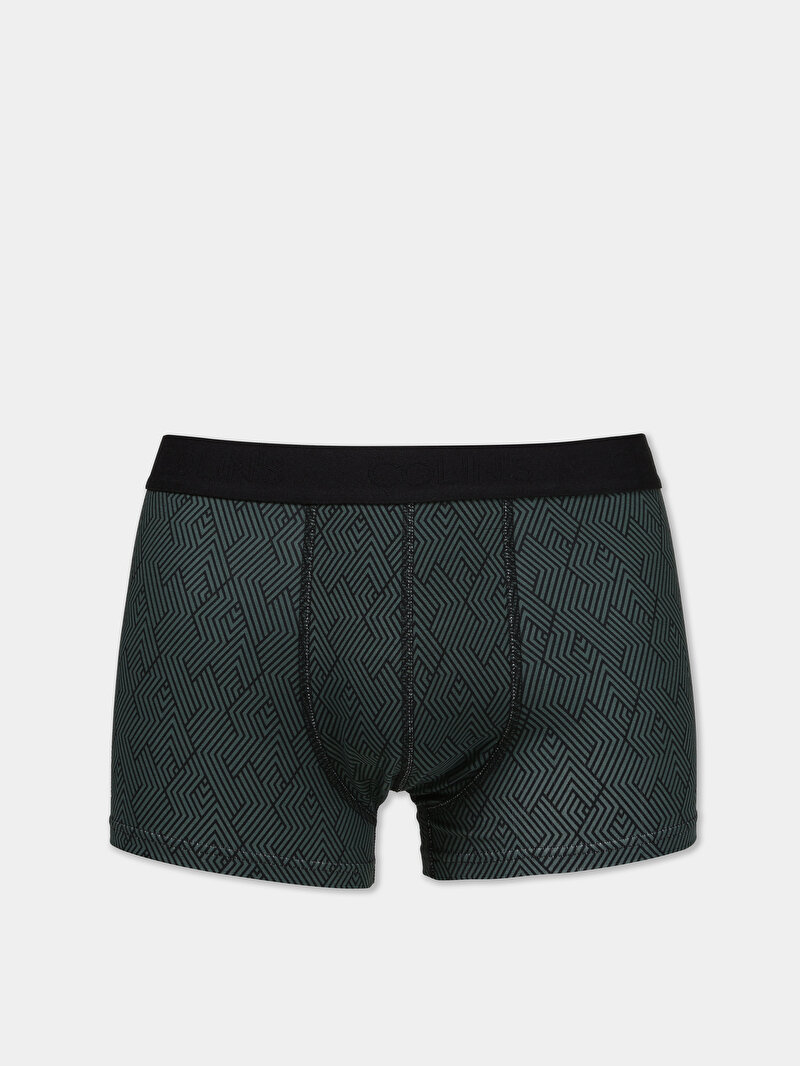 Modern Fit Baskılı Erkek Yeşil Boxer