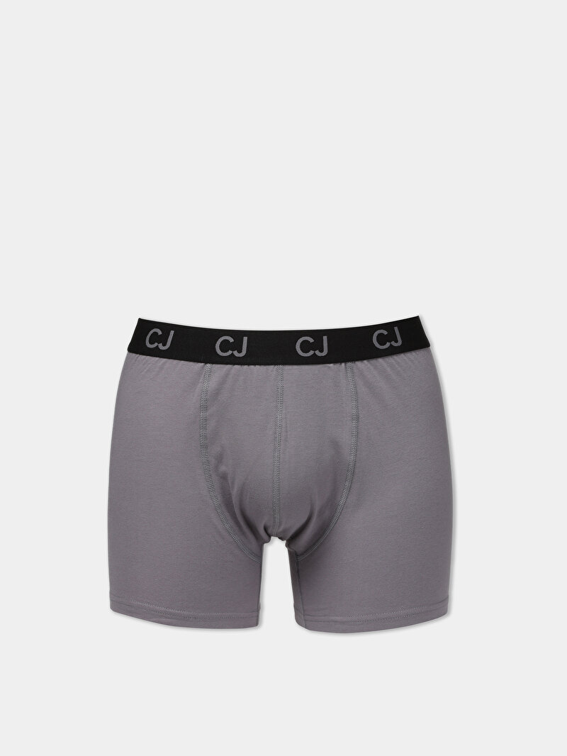 Modern Fit Düz Erkek Gri Boxer