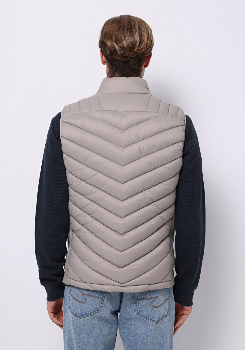 Slim Fit     Erkek Bej Yelek