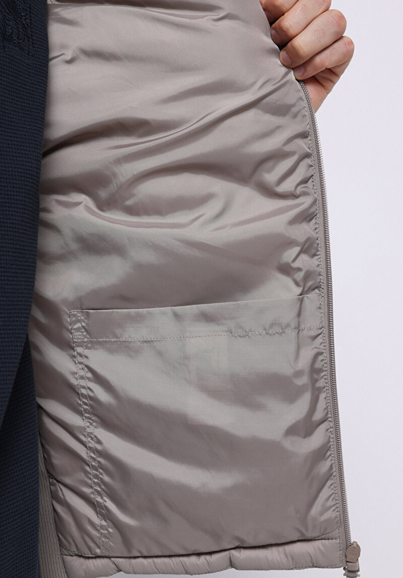 Slim Fit     Erkek Bej Yelek