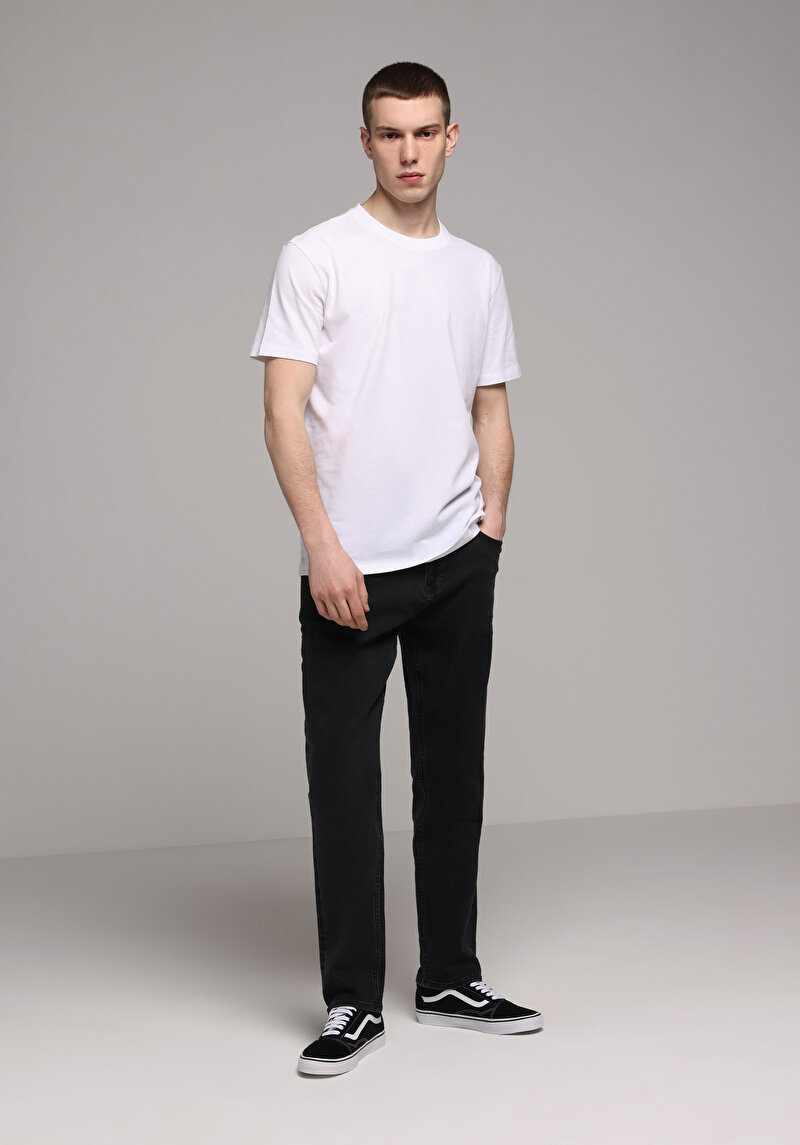 Regular Fit Erkek Siyah Jean Pantolon