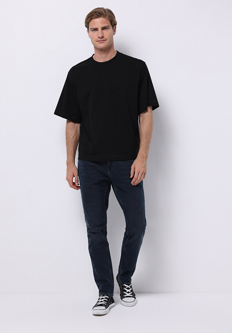 Regular Fit Erkek Koyu İndigo Jean Pantolon