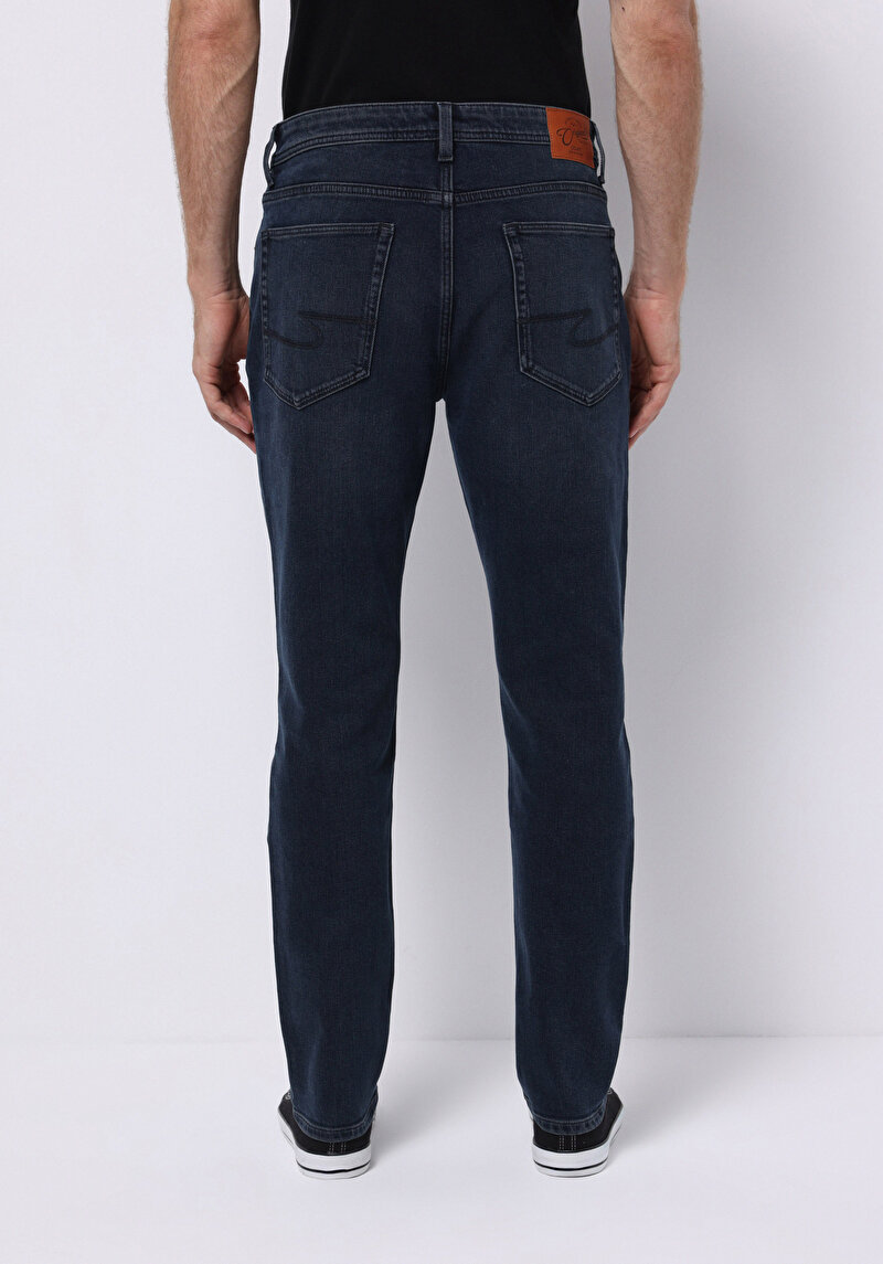 Regular Fit Erkek Koyu İndigo Jean Pantolon