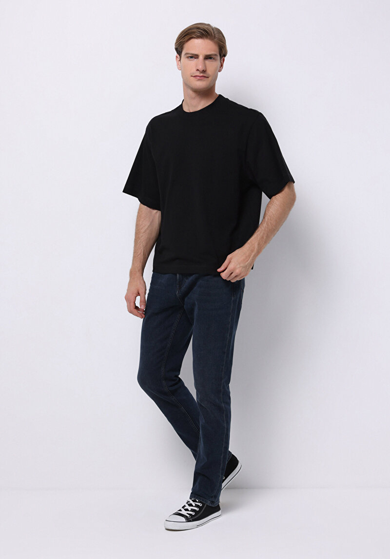 Regular Fit Erkek Koyu İndigo Jean Pantolon