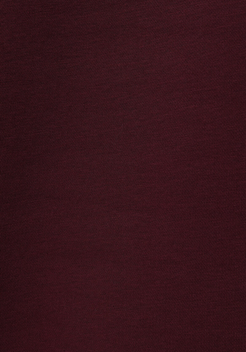Regular Fit Yuvarlak Yaka Baskılı Kadın Bordo Sweatshirt