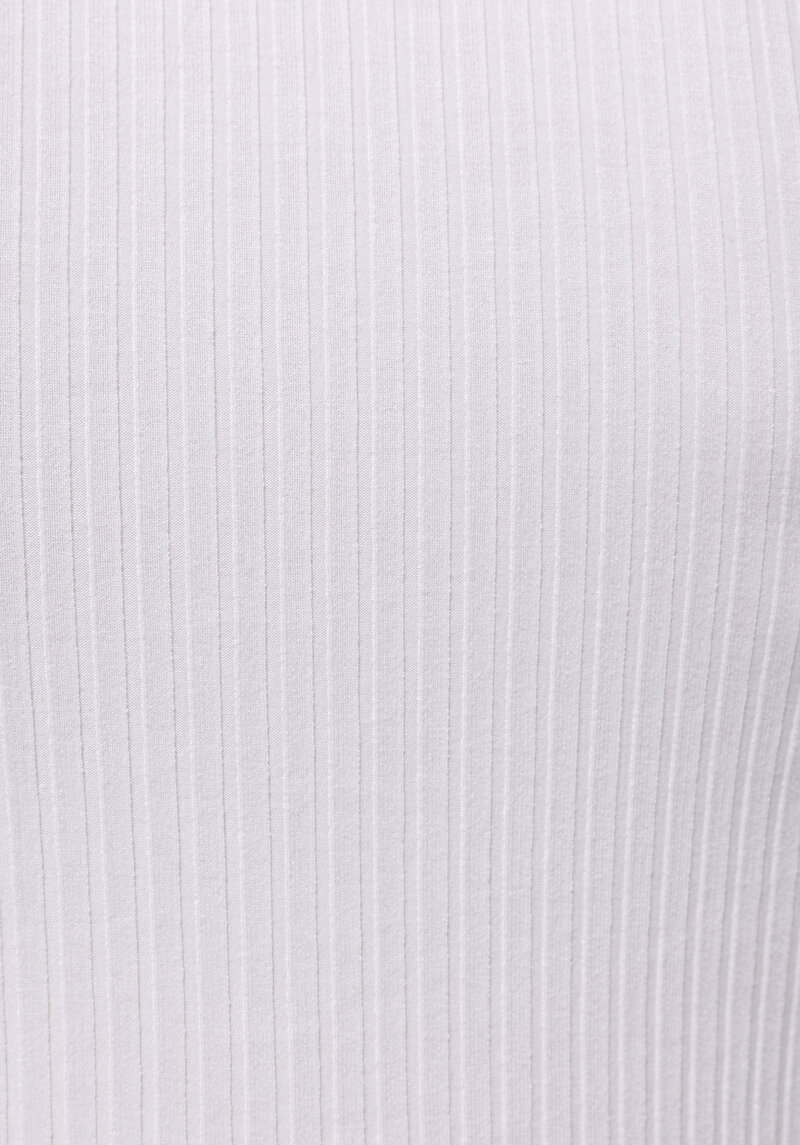 Slim Fit Polo Yaka Düz Kadın Beyaz Uzun Kol Tişört