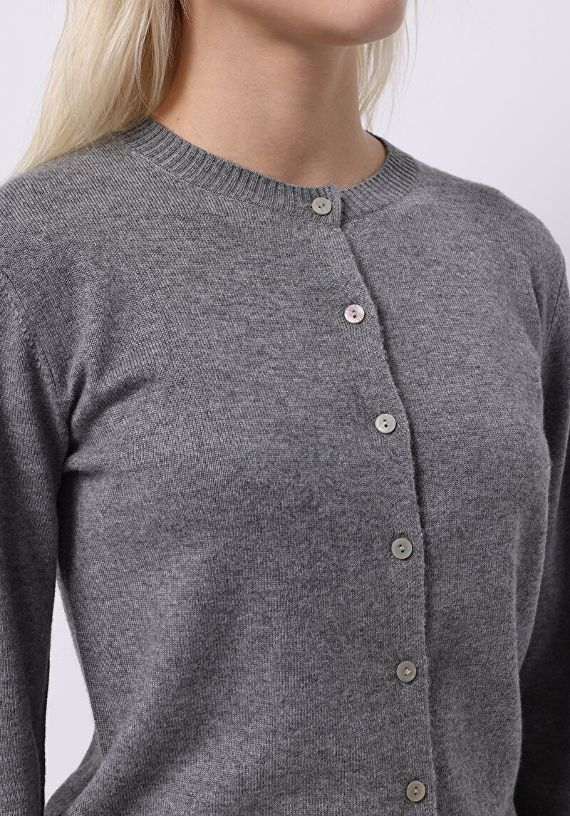 Slim Fit Kadın Gri Hırka