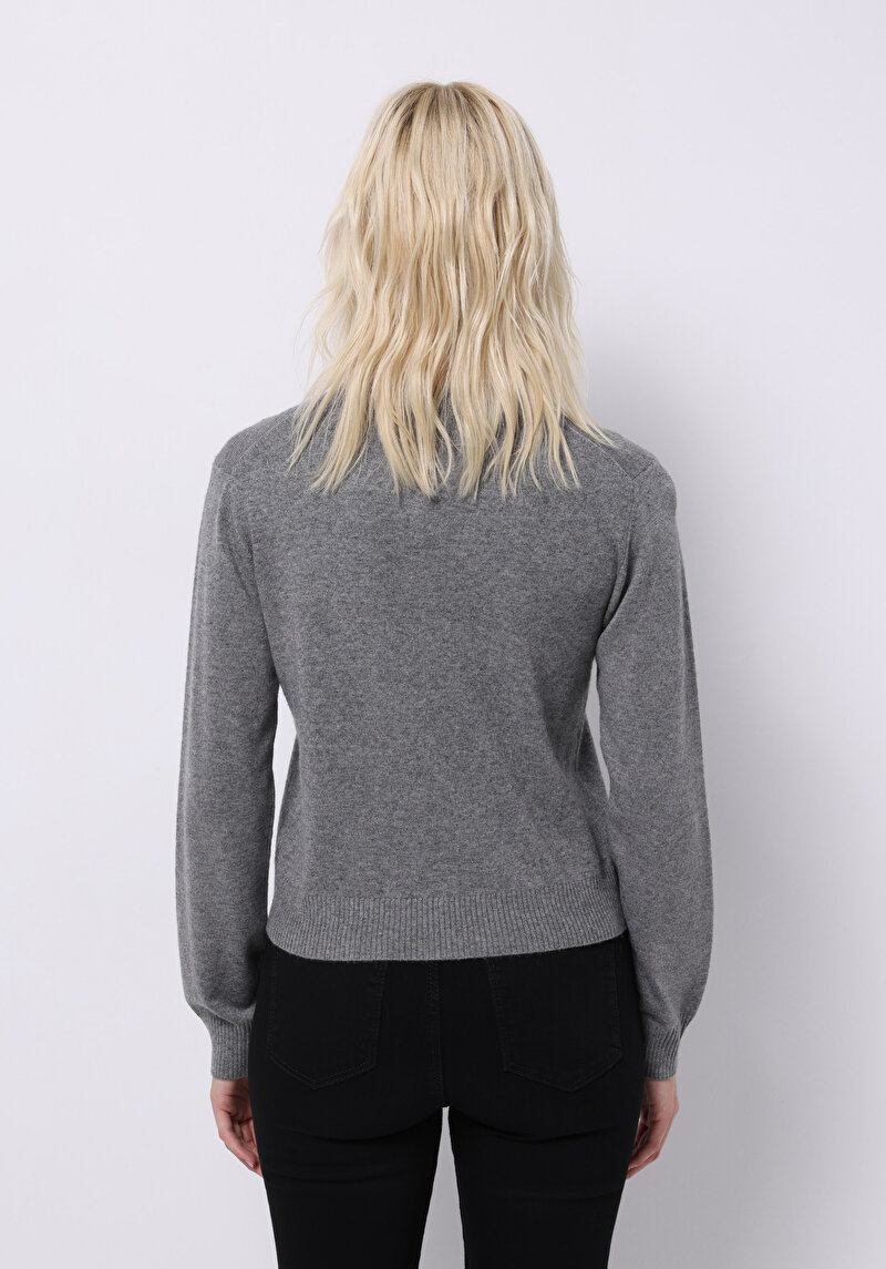 Slim Fit Kadın Gri Hırka