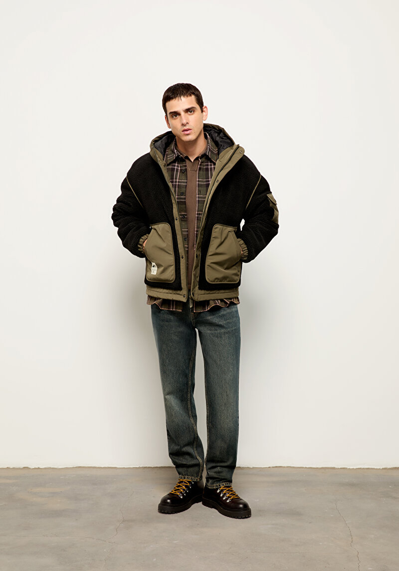 Comfort Fit     Erkek Siyah Mont