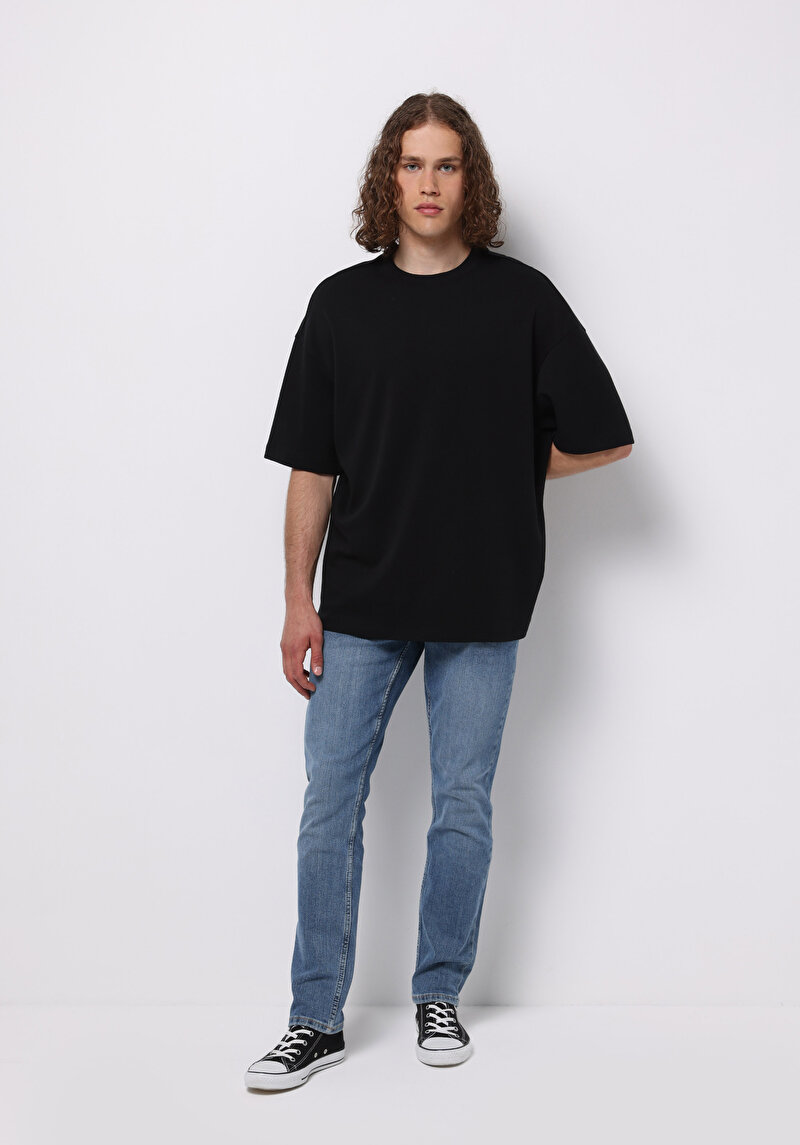 Regular Fit Erkek Açik İndigo Jean Pantolon