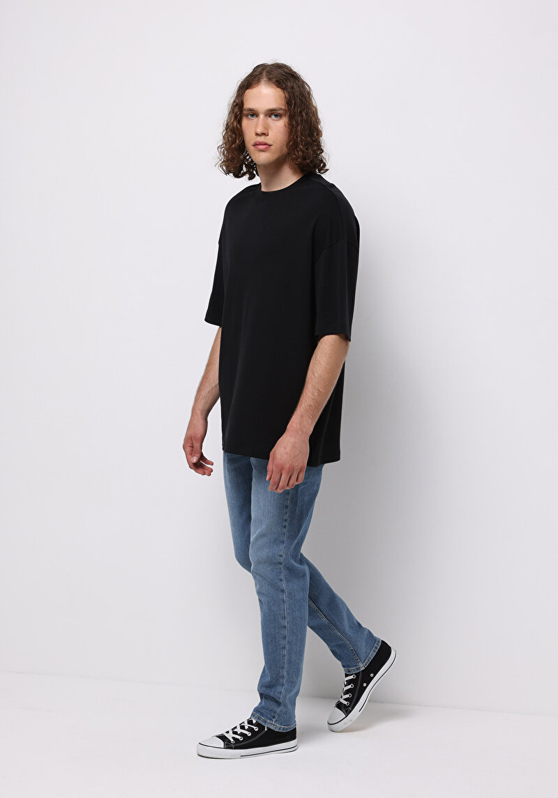 Regular Fit Erkek Açik İndigo Jean Pantolon