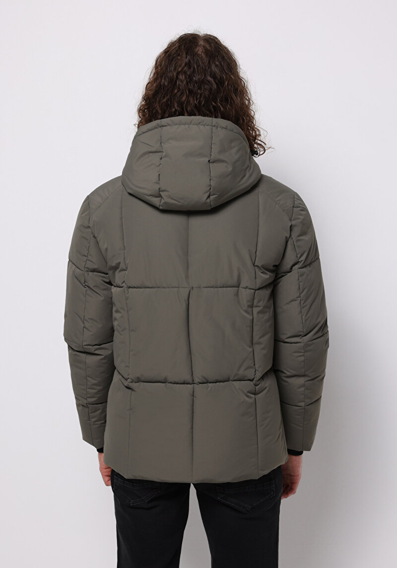 Slim Fit     Erkek Yeşil Mont