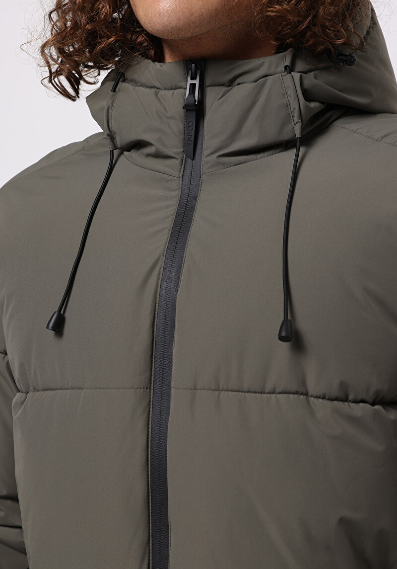 Slim Fit Erkek Yeşil Mont
