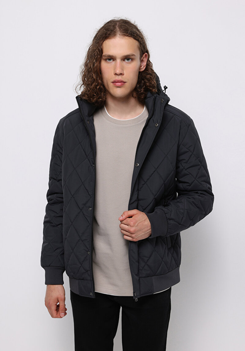 Regular Fit Erkek Gri Mont