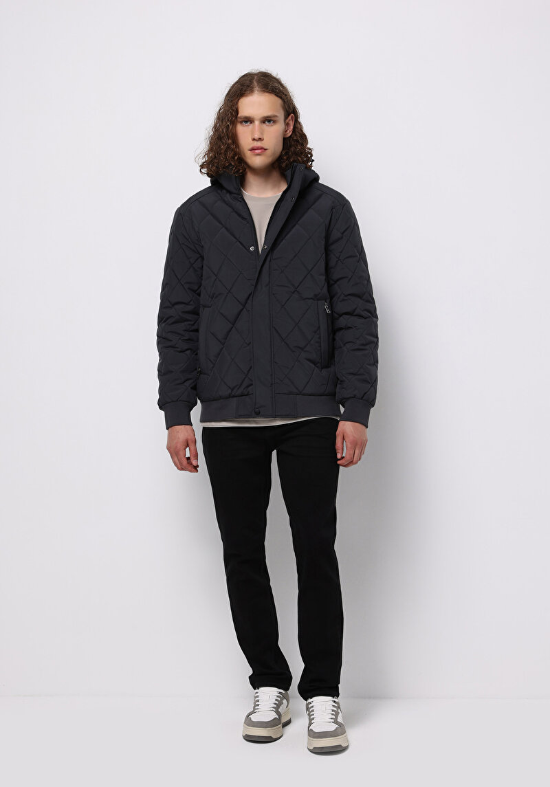 Regular Fit Erkek Gri Mont