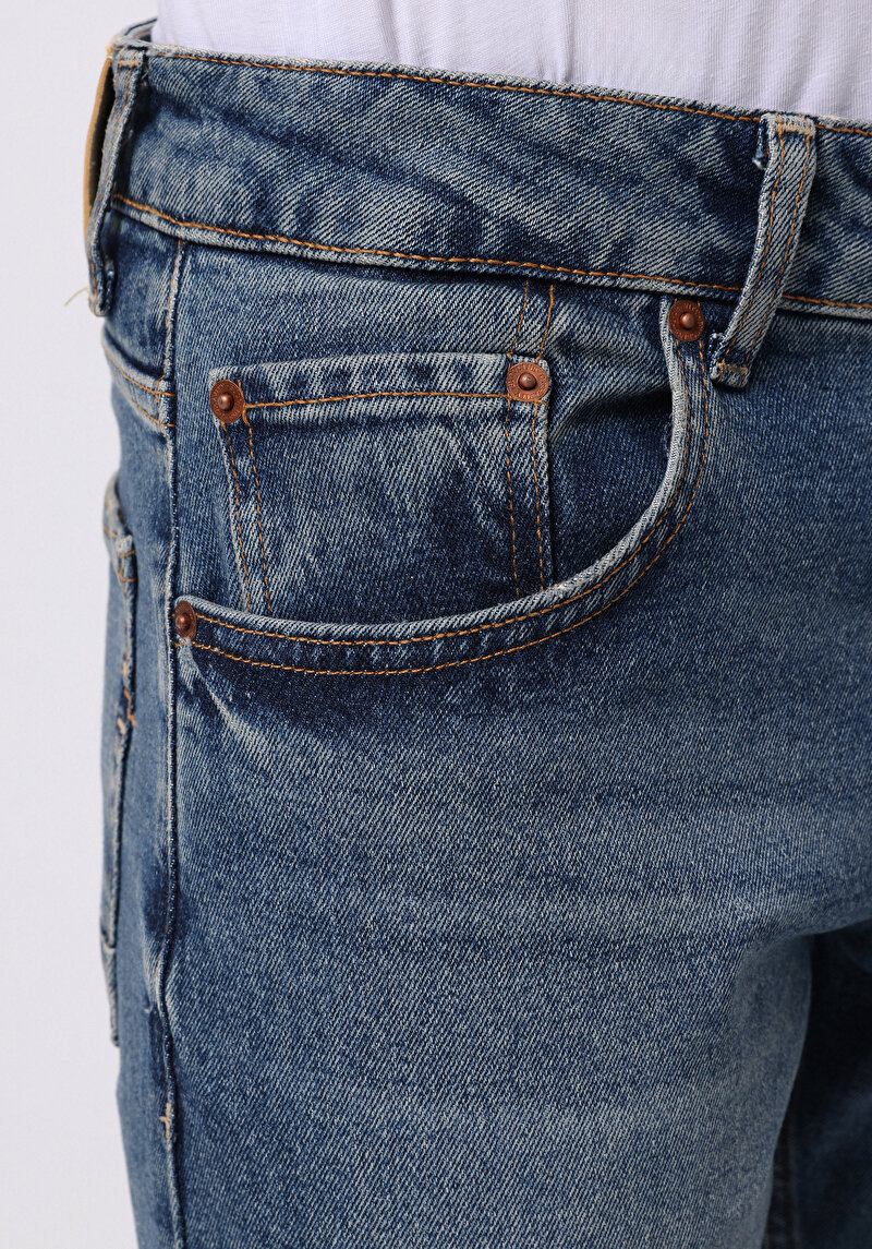 Straight Fit   Erkek İndigo Jean Pantolon
