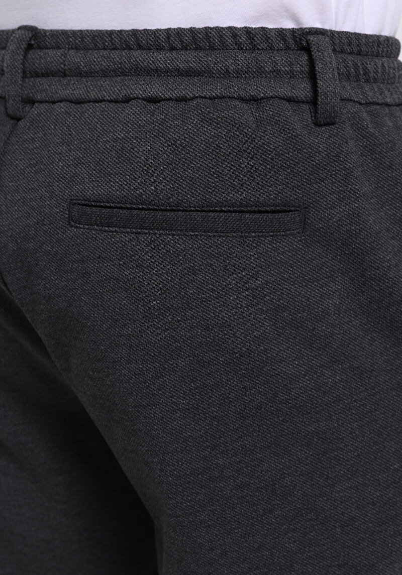 Regular Fit Orta Bel Düz Paça Erkek Antrasit  Pantolon