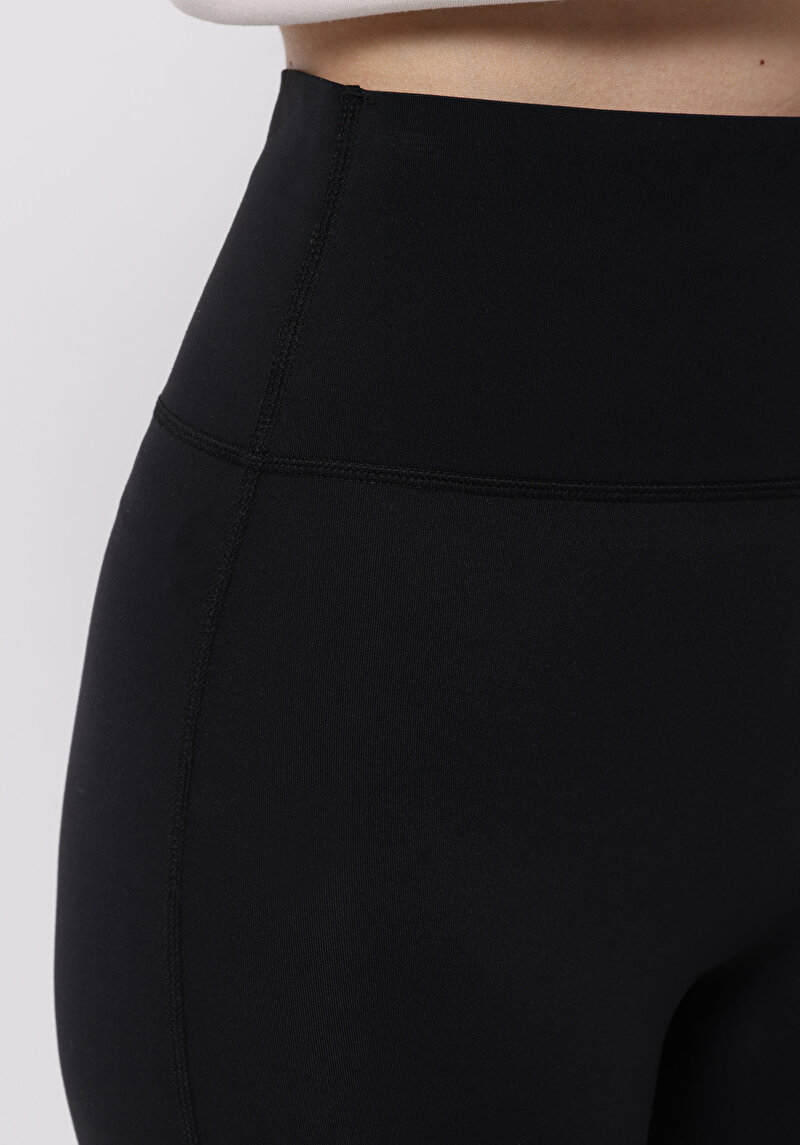 Slim Fit   Kadın Siyah Örme Tayt