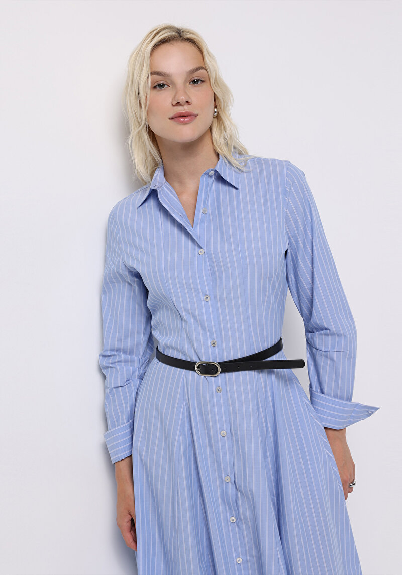 Regular Fit Kadın Mavi Elbise