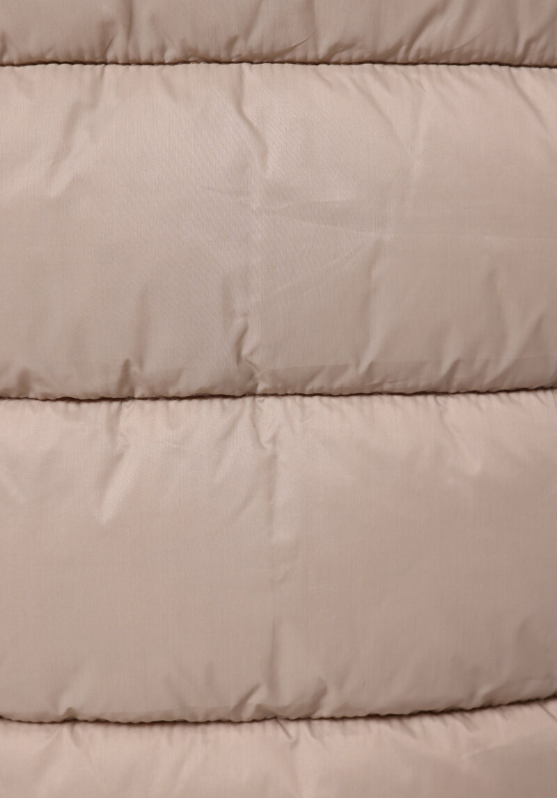 Regular Fit Kapüşonlu Fermuarlı Astarlı Çıkarılabilir Kapüşonlu Kadın Bej Yelek