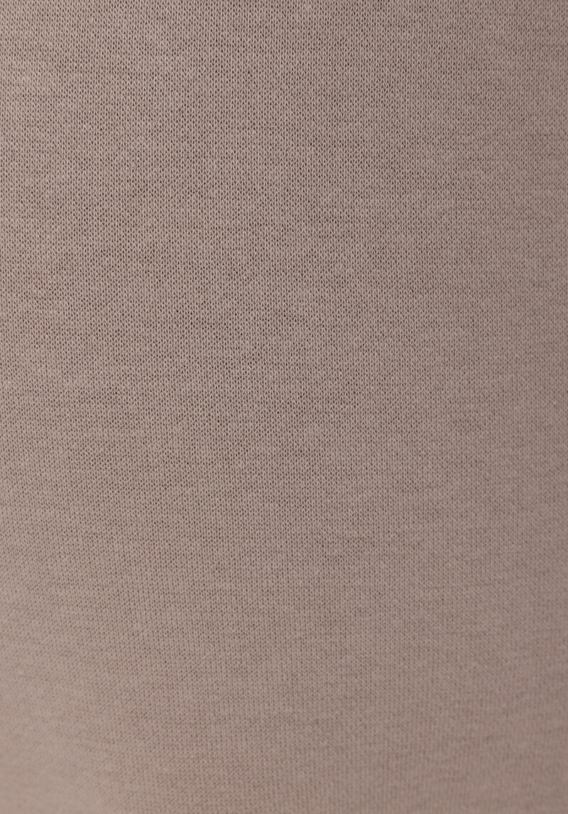 Regular Fit Orta Bel Düz Kadın Bej Eşofman Altı