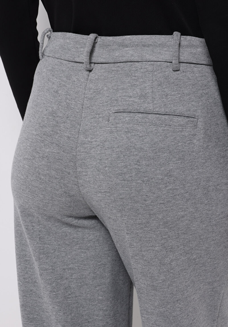 Regular Fit Orta Bel Düz Kadın Gri Eşofman Altı