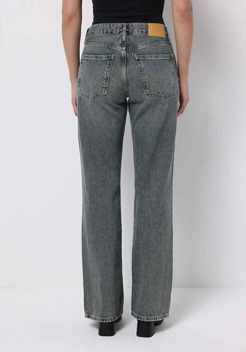 Straight Fit Kadın İndigo Jean Pantolon