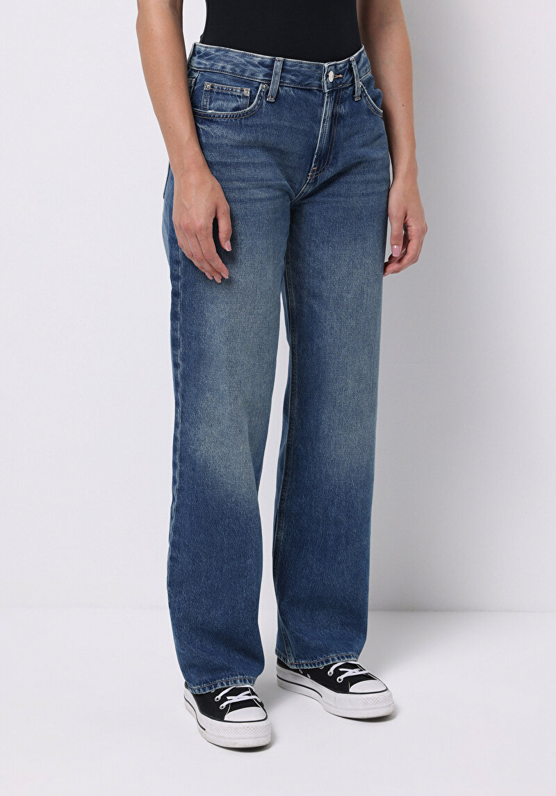 Straight Fit   Kadın Antrasit Jean Pantolon