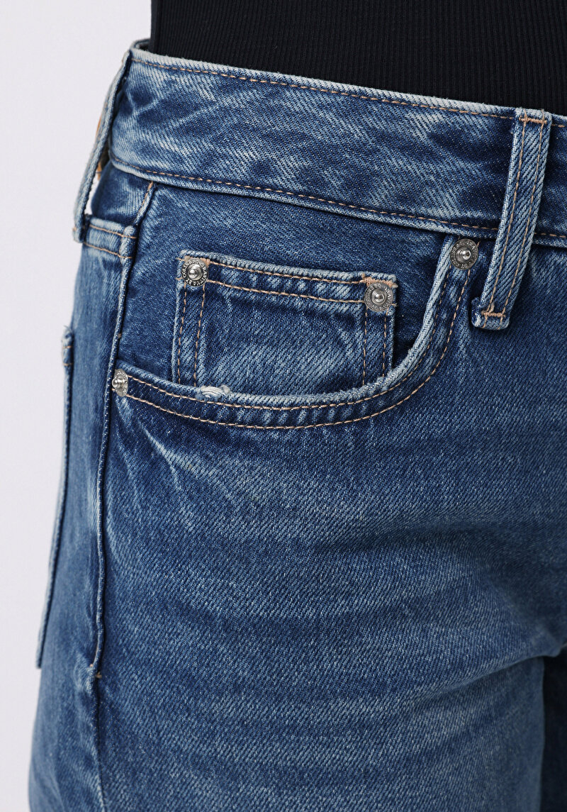 Straight Fit   Kadın Antrasit Jean Pantolon