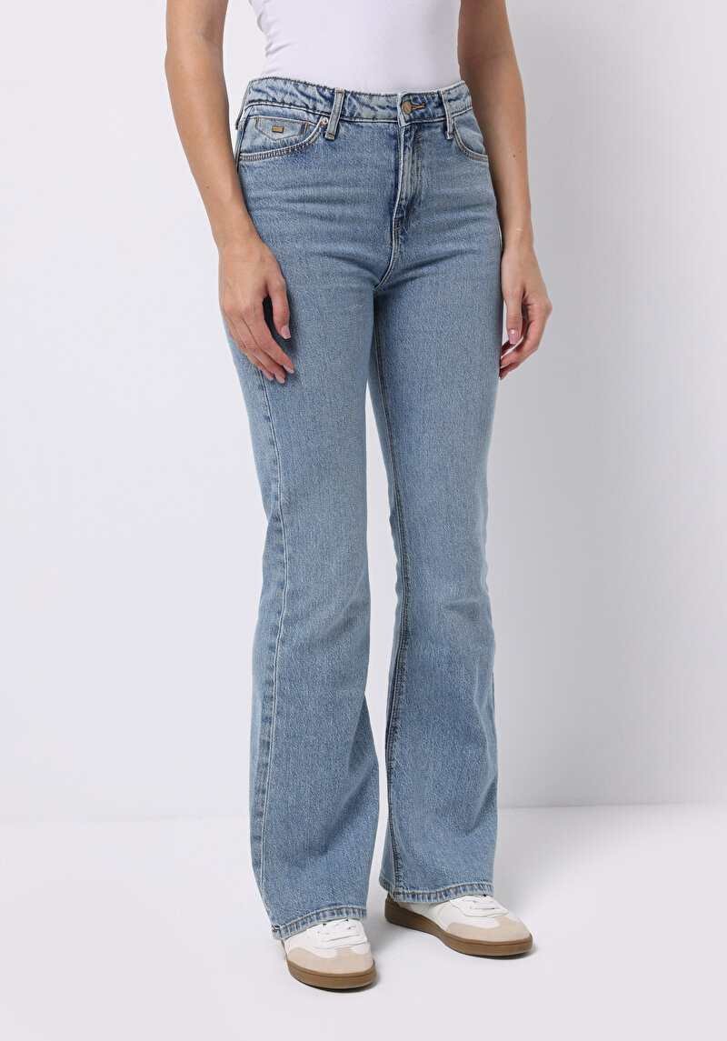 Regular Fit   Kadın İndigo Jean Pantolon