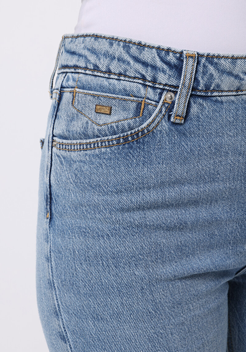 Regular Fit   Kadın İndigo Jean Pantolon