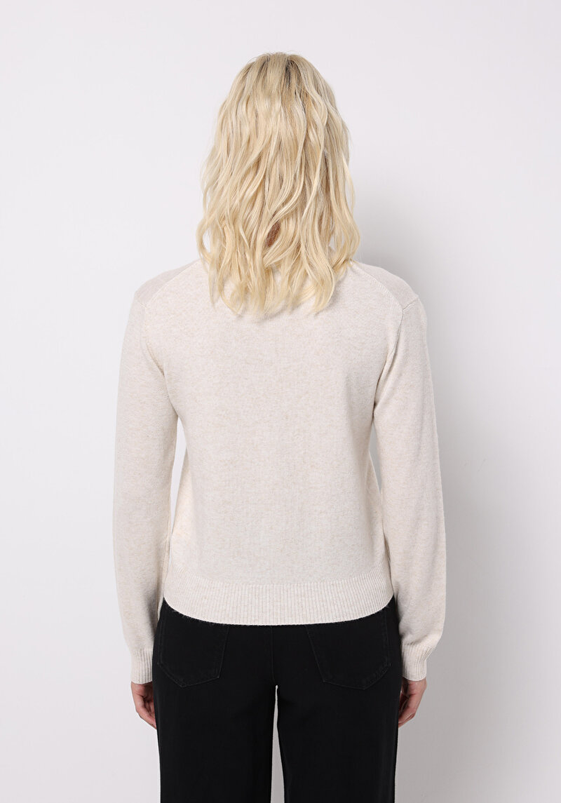 Slim Fit Kadın Bej Hırka