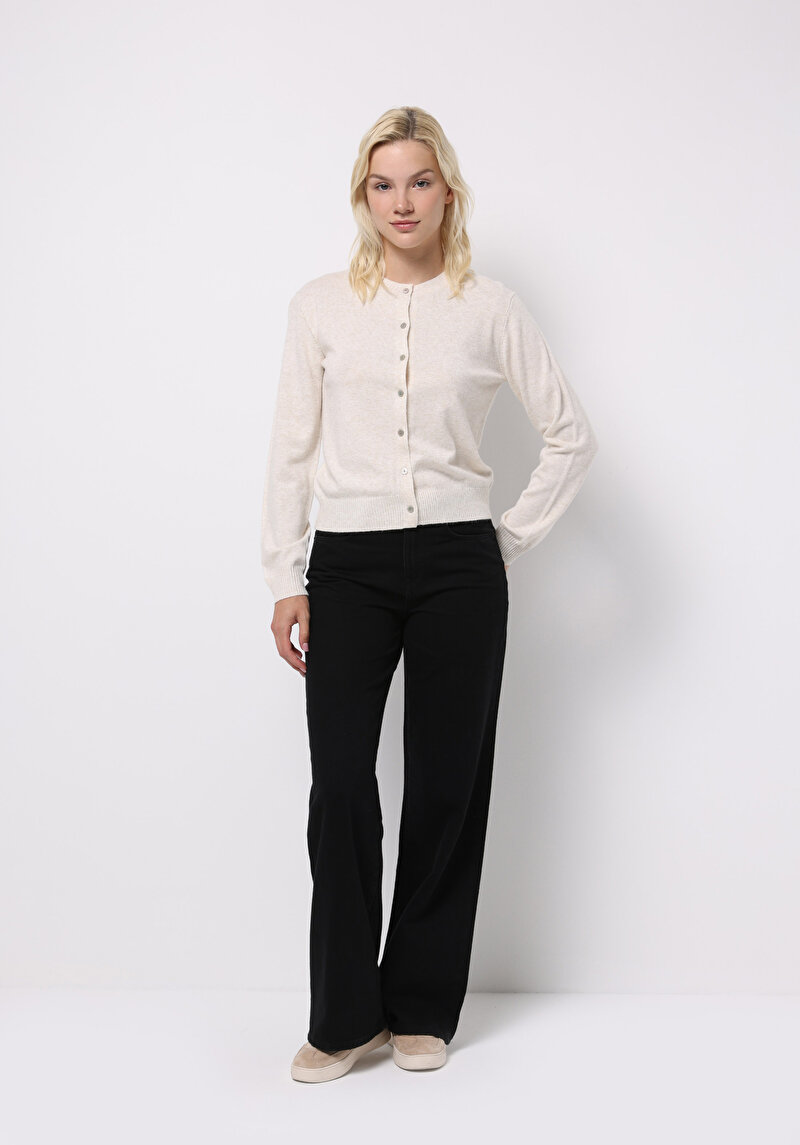 Slim Fit Kadın Bej Hırka