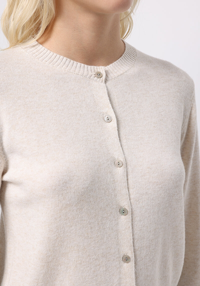 Slim Fit Kadın Bej Hırka