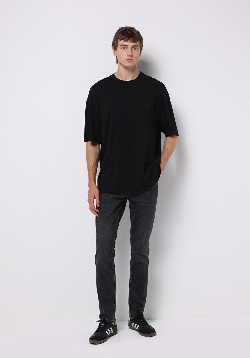 Straight Fit Erkek Siyah Jean Pantolon