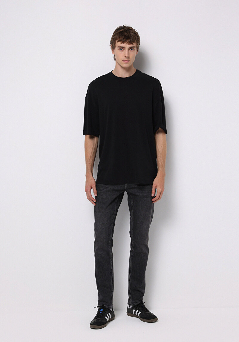 Straight Fit Erkek Siyah Jean Pantolon